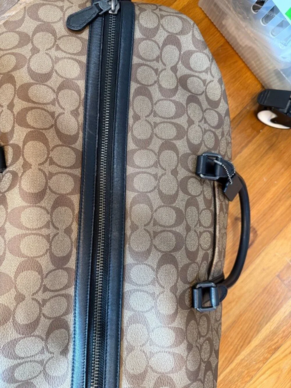Coach Trekker Bag 52 Weekender Signature Canvas Brown Black